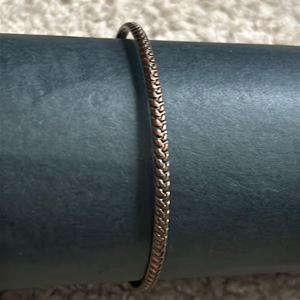 Women’s vintage dainty bronze braided patterned bangle‎ bracelet one size